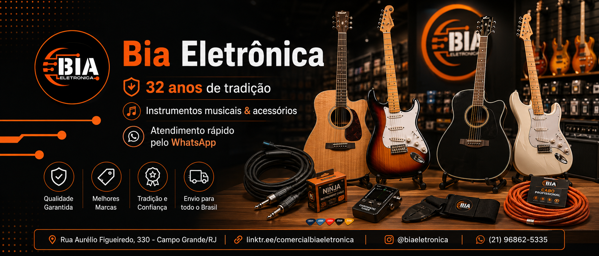 Banner Bia Eletrônica - instrumentos musicais e acessórios