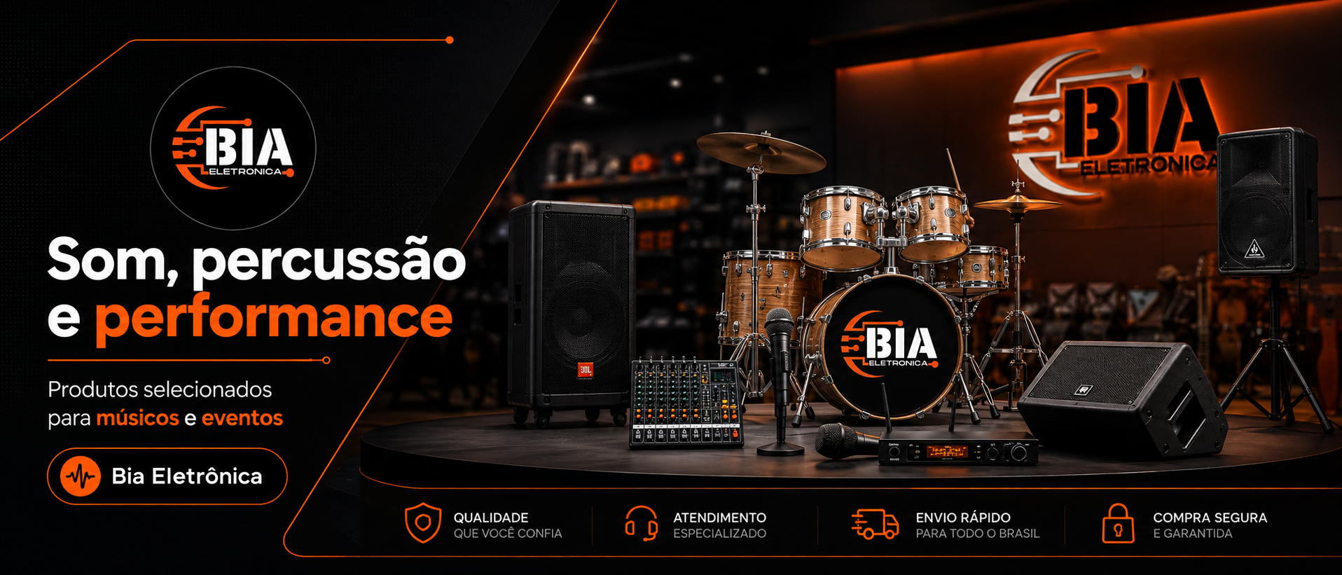 Banner Bia Eletrônica - som, percussão e performance